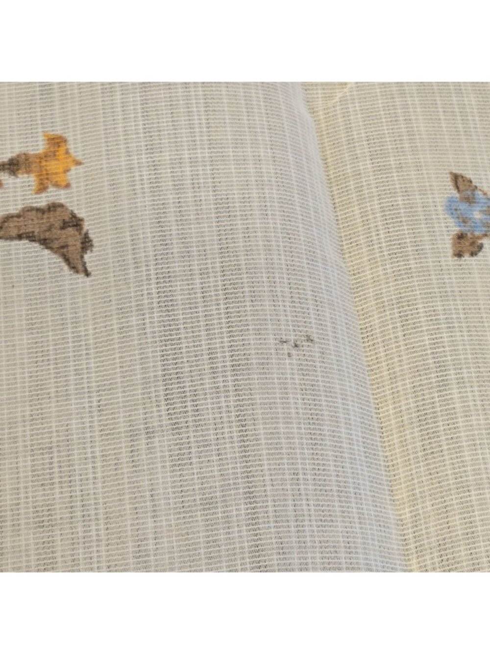 Floral Butterfly MCM Sheer Curtains 2 Panels 36"x29" Yellow Blue Brown Retro NOS - Picture 5 of 10
